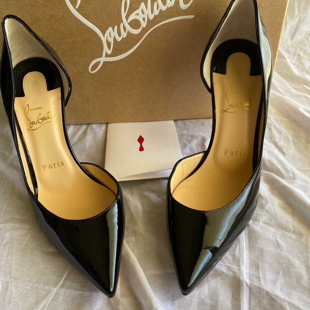 AUTH Christian Louboutin Iriza Patent Open-Si